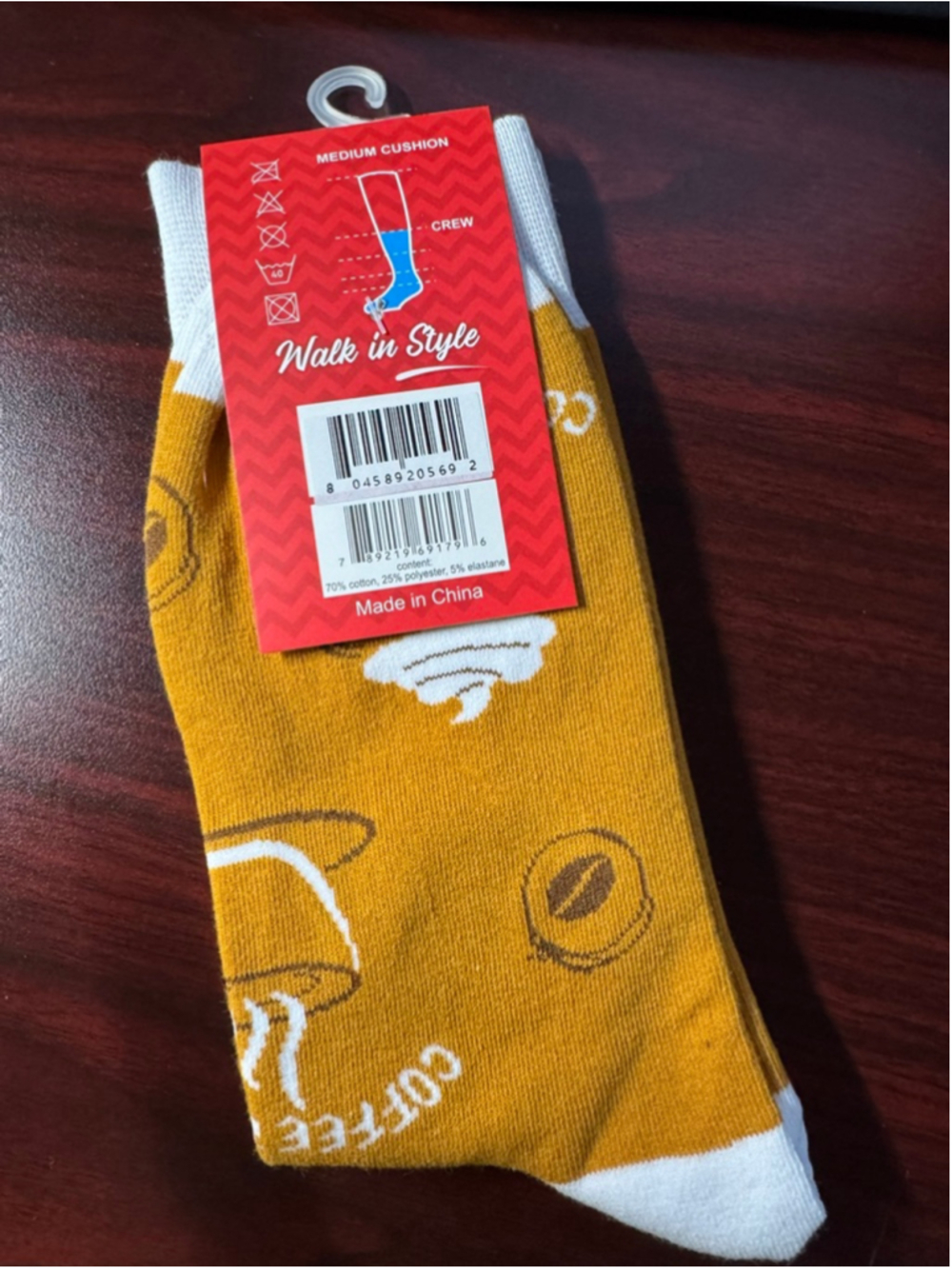 Sillies Socks Coffee Break Novelty Crew Socks Coffee Lover Gift NWT - Picture 2 of 4